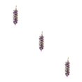 thumbnail image 1 of yingyy Wire Wrapped Charm Hanging Pendant Colorful Exquisite Crystal Crafting Necklace Keychains Earrings Accessories Amethyst 3Set, 1 of 6