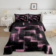 thumbnail image 1 of YST Neon Pink and Black Comforter&nbsp;Set Full for Girls Women,3D Square Geometric Bedding Set,Abstract Glowing Checkered Comforter&nbsp;Set Lightweight Soft,Grid Geometry Quilt Bed Set 3Pcs, 1 of 5