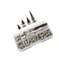 thumbnail image 1 of 80 Pieces Zinc Alloy Cone Studs Kit Spikes Punk Rivets Stud Screw for Bag Craft Jacket, 1 of 9