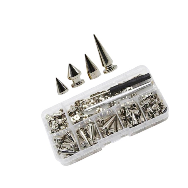 80 Pieces Zinc Alloy Cone Studs Kit Spikes Punk Rivets Stud Screw for Bag Craft Jacket