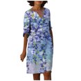 thumbnail image 2 of Robes pour Femmes 2024 Été Surdimensionnée Décontractée Ample Coton Lin Manches Courtes Col Rond Robe Manches Courtes Col Rond Robe Rabais de 50 % Liquidation!, 2 of 5