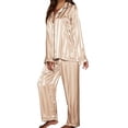 thumbnail image 5 of AherBiu Womens Pajama Sets Long Sleeve Button down Shirts with Pjs Pants Striped Loungewear Set Outfits, 5 of 5