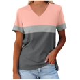thumbnail image 2 of T-shirt à Manches Courtes pour Femmes, Mode Décontractée, Imprimé Galaxie Astral, Col en V, 2 of 9