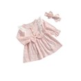thumbnail image 2 of Xingqing Robe en Dentelle Florale à Manches Longues + Bandeau pour Bébé Fille Automne Printemps, 2 of 6