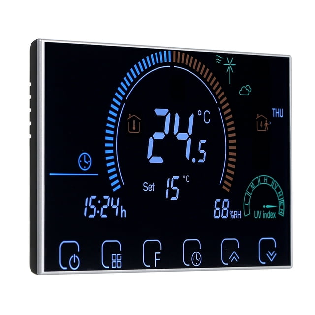 3A 95~240V Water Heating Energy Saving Smart Thermostat with Touchscreen LCD Display Weekly Programmable Room Temperature Controller Home Improvement Product
