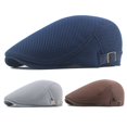 thumbnail image 4 of Convenient Men Hat Perfect Gifts Polyester Hollow Washable Men Beret Cap for Daily, 4 of 10