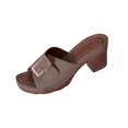 thumbnail image 2 of HWRETIE Sandales de Plage pour Femmes Grande Taille Talon Épais Bout Rond Boucle Talon Haut Sandales d'Été de Plage, 2 of 5