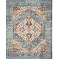 thumbnail image 1 of homeroots home decor 385552 7’ x 10’ Ivory and Light Blue Distressed Area Rug, 1 of 1