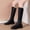 Black, variant on YOUSNH Women's Autumn/winter Leather Leather Fashion Mid Calf Boots Casual Comfortable Temperament Boots Womens Boots Black 8.5