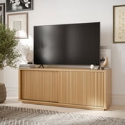Beautiful Fluted TV Stand by Drew Barrymore, Warm Honey Finish