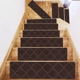 thumbnail image 1 of Non-Slip Carpet Stair Treads 30x8in | Slip Resistant Indoor Rug Runner | Reusable | Washable Polyester | Coffee Beige | Secure Grip for Elders & Pets | Easy Install | Quiet Soft Layer, 1 of 6