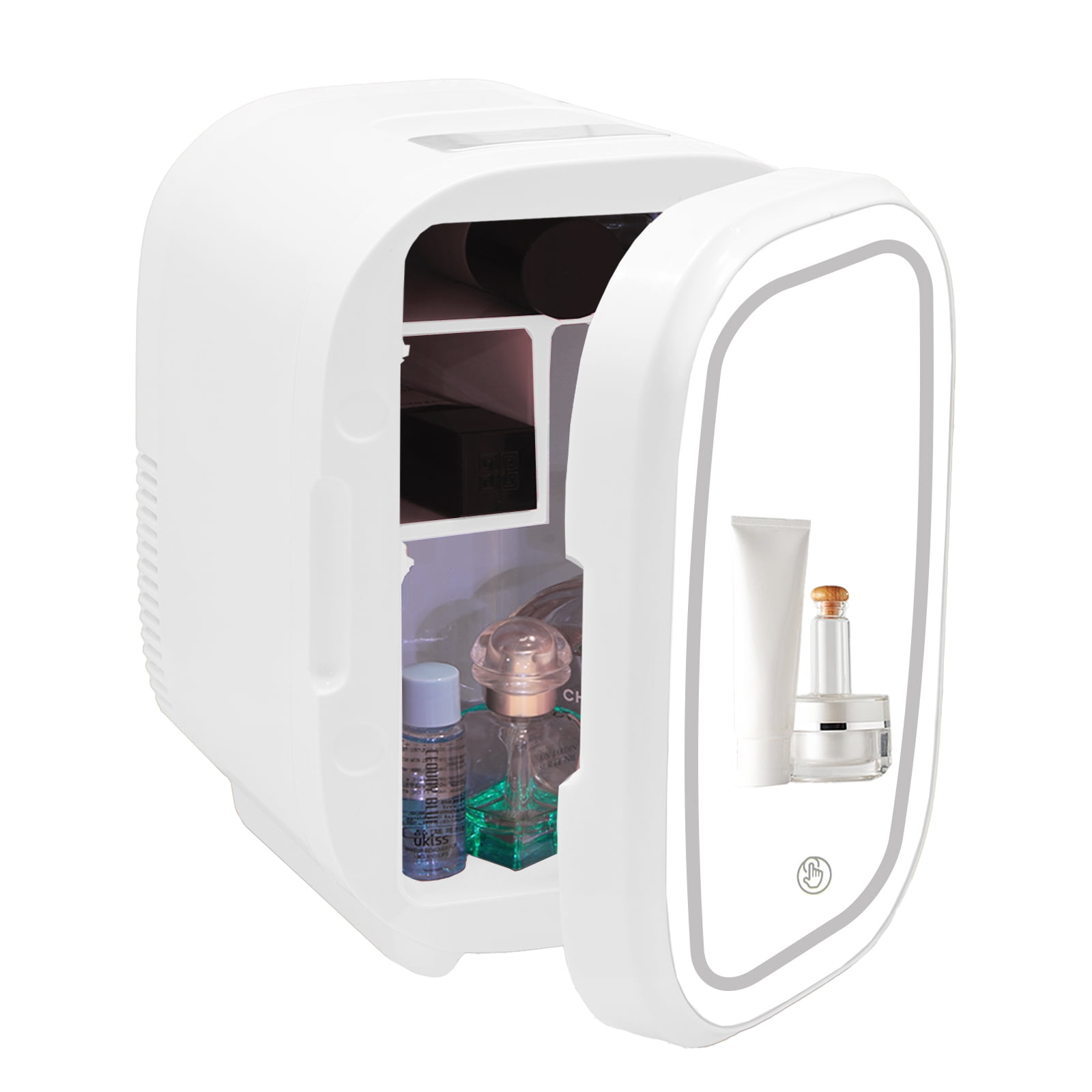 VNIMTI Mini Skincare Fridge 8 Liter, Small Fridge for Bedroom, Portable Compact Refrigerator Beauty Fridge with Mirror, AC/DC, Cooler & Warmer for Dorm, Office, Car, Outdoor