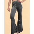 thumbnail image 4 of Honganda Women’s Velvet Flare Pants Solid Color Slim Fit Bell-Bottom Trousers Bootcut Pants, 4 of 8
