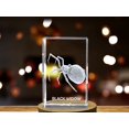 thumbnail image 2 of 3D Engraved Crystal Black Widow Spider Figurine - Handcrafted Decor Piece, 2 of 5
