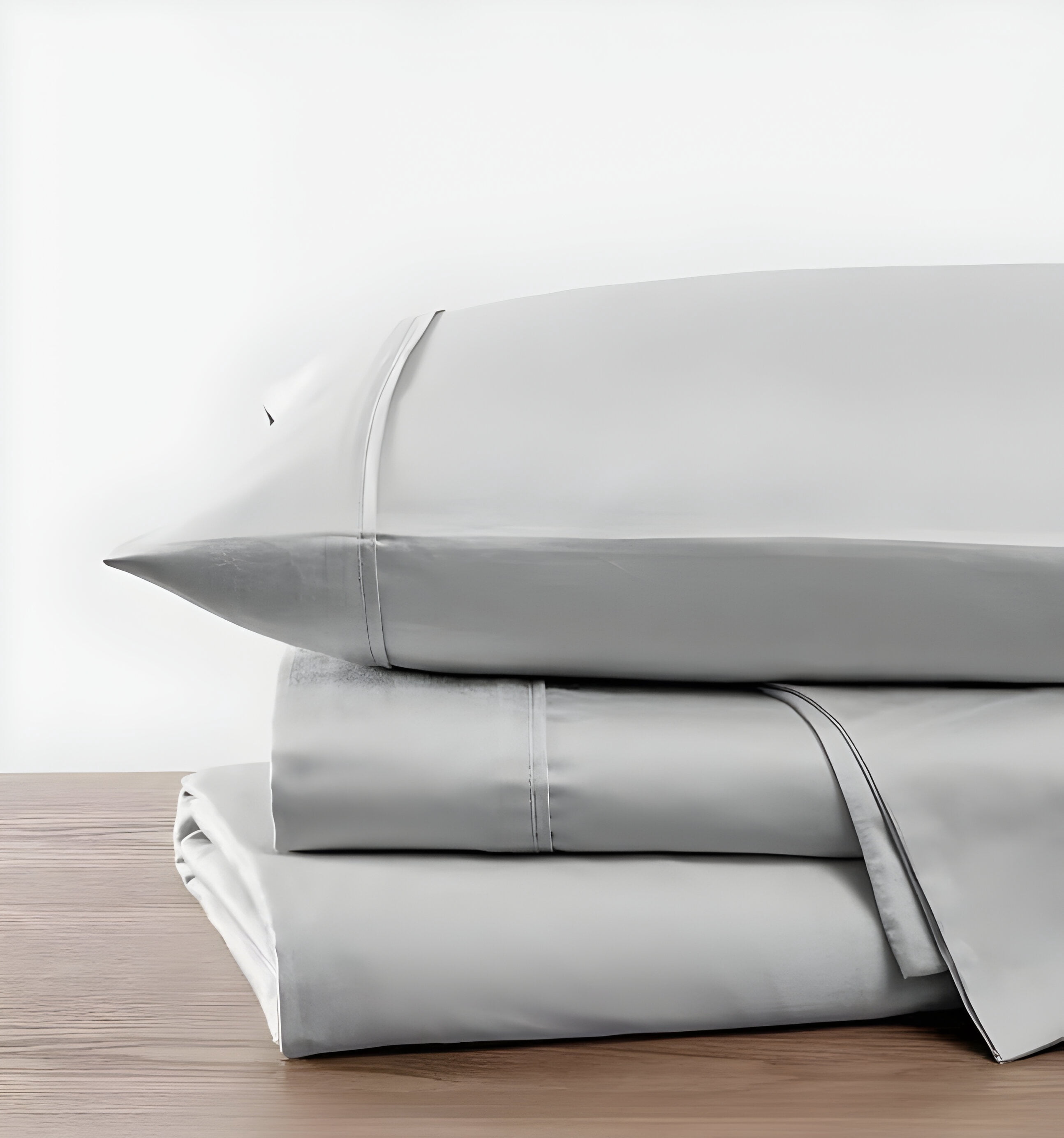 Kindlier 100% Organic Cotton Sheet Set – Deep Pocket Bedding Set Twin, Light Grey