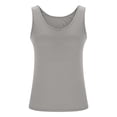 thumbnail image 4 of Yubnlvae Camisole Grande Taille avec Soutien-Gorge Intégré Débardeurs pour Femmes Camisole Basique Gilet Débardeurs avec Soutien-Gorge Intégré Camisoles Extensibles Liquidation! Uni, Col Rond, Gris, 5TG, 4 of 9