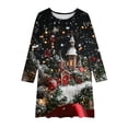 thumbnail image 3 of RXMEKW Robe Patineuse de Noël Imprimée pour Filles à Manches Longues à Col Rond Robe Tournoyante pour Récital et Fête pour les Fêtes, l'École et les Occasions Festives, 3 of 5