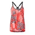 thumbnail image 4 of GPOECD Womens Tankini Tops Square Corner Printed Split Summer Bathing Suit Tops for Women 01_Red,S, 4 of 5