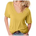 thumbnail image 1 of Women's Fashion Deep V Neck Short Sleeve Tops - Solid Color, Polyester Blend, Slim Fit, Perfect for Daily and Party Wear, 1 of 5