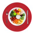 thumbnail image 1 of Djiypn Round Braided Placemats Set of 2, Washable Heat Resistant Cotton Polyester Circle Place Mats for Kitchen Dining Table - 38CM/15in, Red, 1 of 8
