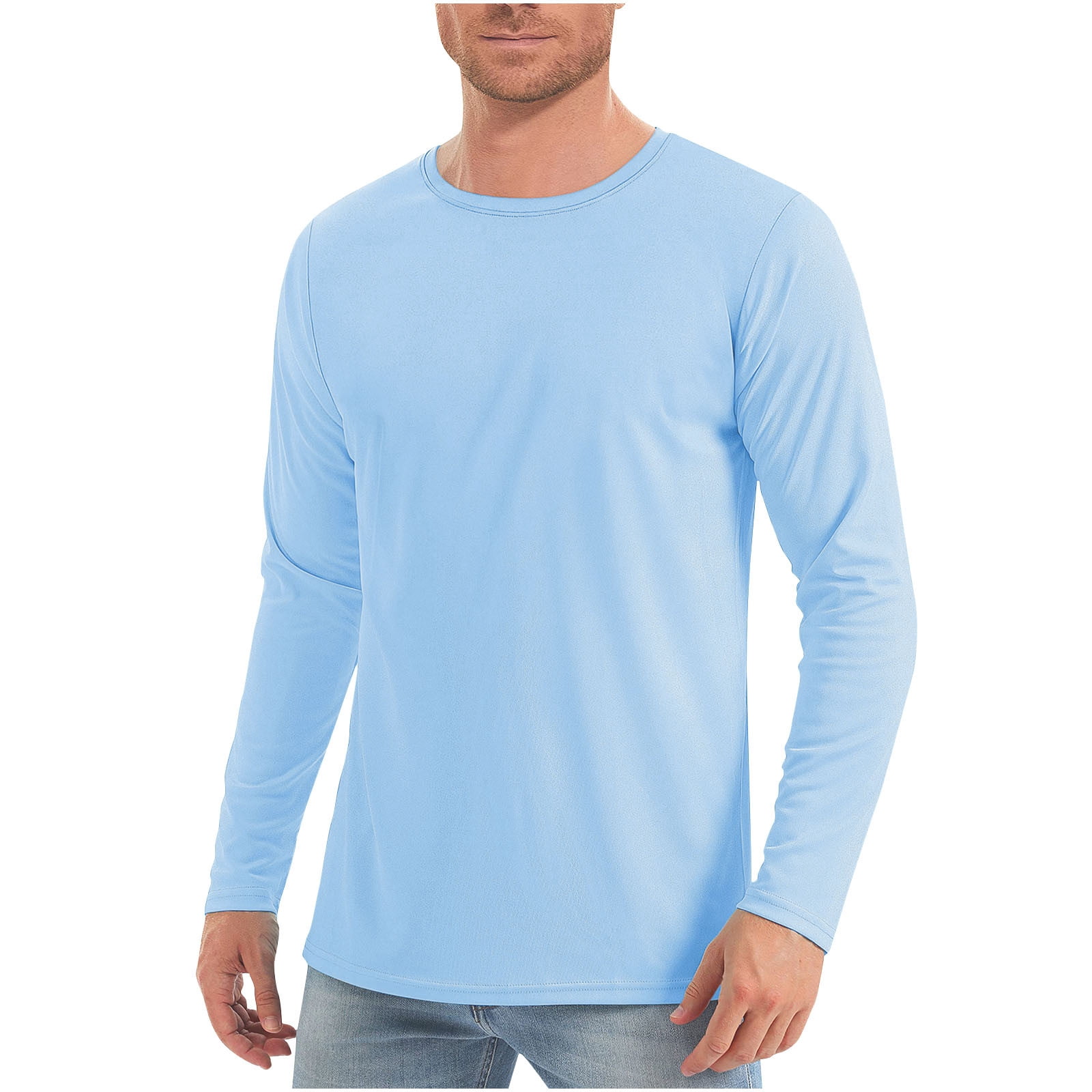 QIPOPIQ Mens UPF 50+ UV Sun Protection Shirts Outdoor Long Sleeve SPF Rash Guard for Fishing Hiking Swimming Running Clearance