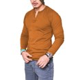 thumbnail image 1 of Innerwin Hauts d'Été Manches Longues T-Shirts pour Hommes Usage Quotidien Blouse Décontractée Simple Kaki 4TG, 1 of 2