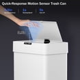 thumbnail image 4 of Pirecart 60 Liter / 16 Gallon Motion Sensor Trash Can, Rectangular Automatic Trash Can Touchless, Stainless Steel, 4 of 9