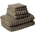 thumbnail image 1 of Ensemble de Serviettes à Séchage Rapide 6 Pcs de la Collection Spa de Luxe Ondulé Taupe, 1 of 4