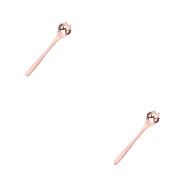 Ruiboury Exquisite Stainless Steel Mixing Spoon For Tea Essential For Tea Lovers Essential For Tea Drinking Stainless Steel Spoon Dog Paw Colander Ros 1 2Set