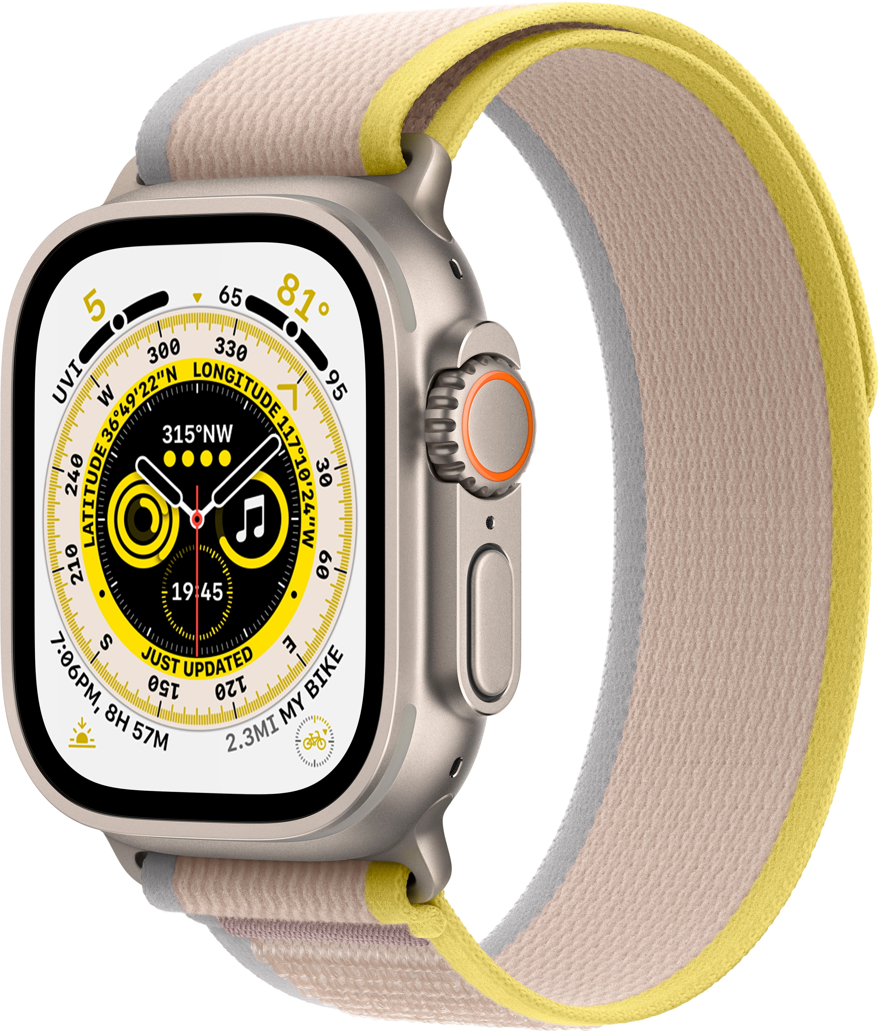Refurbished Apple Watch Ultra 49mm Titanium - Yellow Trail Loop MNHD3VC/A