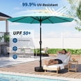 thumbnail image 4 of Garvee Parasol de Patio Extérieur de 9 Pieds, avec Inclinaison à Bouton-Poussoir et 8 Nervures Robustes, Vert Émeraude, 4 of 7
