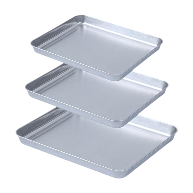 Luzkey Plaque de Cuisson en Acier Inoxydable Construction Robuste Surface Brossée Polyvalente Plateau de Four Rectangulaire pour Cuisson Restaurant