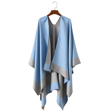 Womens Winter Clothes Womens Fashion Autumn Winter Color Matching Cloak Sweater Shawl Tops