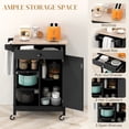 thumbnail image 4 of HOMCOM Rolling Kitchen Cart with Storage Cabinet, Drawer, Wood Top, 4 of 10
