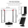 thumbnail image 5 of Ideal Gift for Women: Natural & Flawless Makeup Lighted Makeup Mirror with 22 Upgraded LED Lights, Slim Tri-Fold Design, Touch Control Dimmable Brightness, Magnifying Trifold Vanity Mirror, 5 of 5