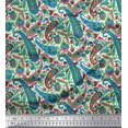 thumbnail image 1 of Soimoi Polyester Crepe Fabric Leaves Artistic Print Sewing Fabric Yard 42 Inch Wide, 1 of 3