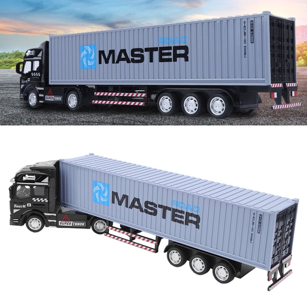 Camion Porte-Conteneurs En Alliage – Modèle 1:48, Carrosserie Amovible, Porte Arrière Ouvrable, Tête Rétractable – Cadeau Enfant 3 Ans (Rouge)