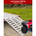 thumbnail image 2 of Aluminum Tri-Fold Ramp with Treads, Loading Ramps 1 Pack, 1500lb Capacity, 50” W x 76” L, Load or Unload Push Mowers, Garden Tillers, ATVs, 2 of 8