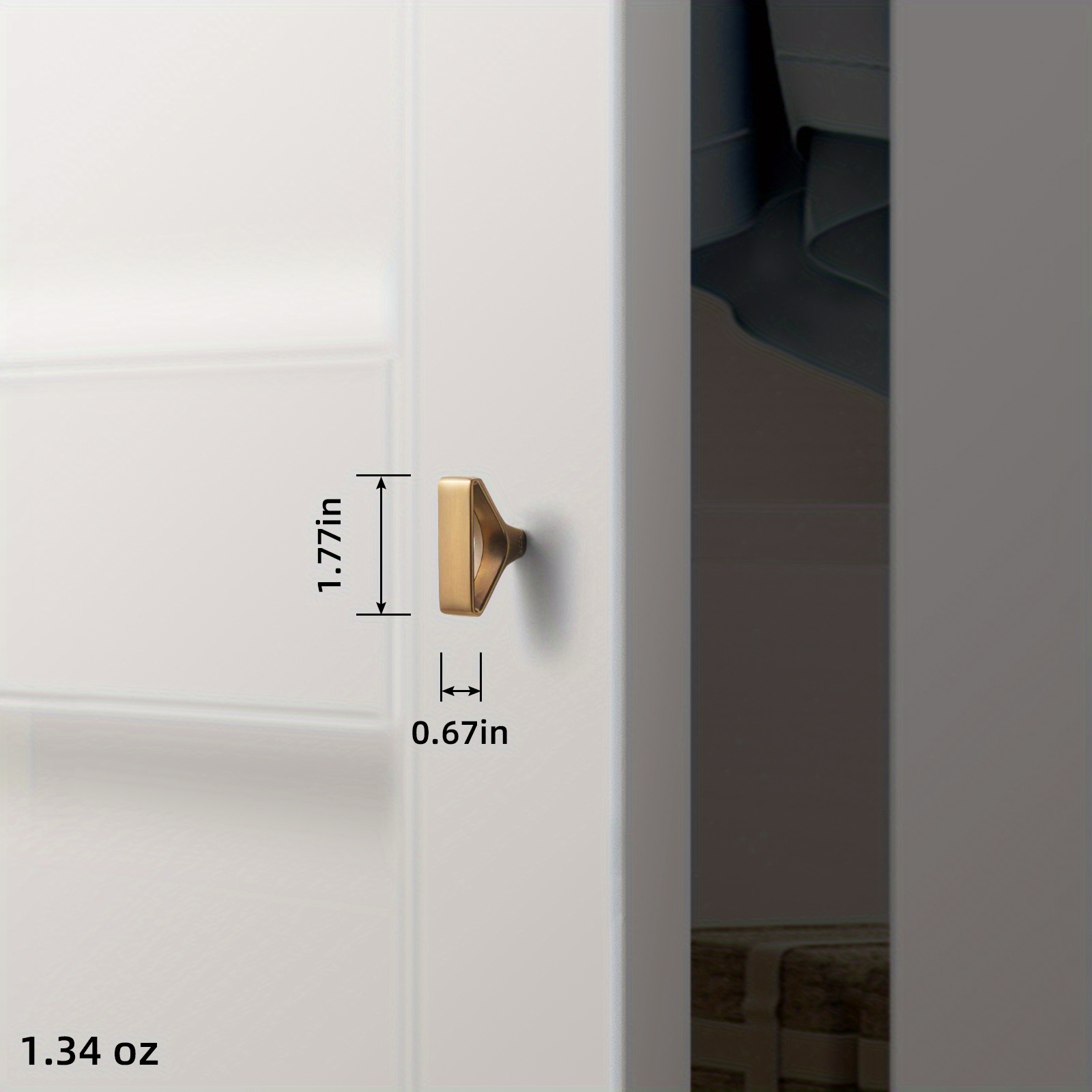 LOVEVER Lot de 6 Boutons de Cabinet Collection Designer Moderne Alliage de Zinc Élégant Mat Moderne Triangulaire avec Centre Ouvert