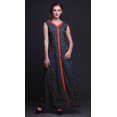 thumbnail image 2 of Bimba Feuilles Femmes Col en V Sans Manches Fente avant Décontracté Maxi Imprimé Robe Bohème-Grand, 2 of 5