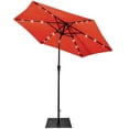 thumbnail image 1 of Gymax Parasol de Marché pour Table de Patio de 9 Pi avec 18 Lumières DEL Solaires et Base Robuste Orange, 1 of 9