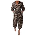 thumbnail image 2 of Combinaison Grande Taille pour Femmes Rondes, Bandage à Revers, Coupe Ajustée, Long, Bouton, Combinaison Longue, Pantalon, Combinaison d'Automne en Liquidation, 2 of 4