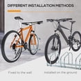 thumbnail image 3 of HOMCOM 3-Bike Bicycle Floor Parking Rack Cycling Storage Stand Silver, 3 of 9