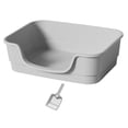 thumbnail image 3 of lionlar Large Cat Litter Box Enclosure Design Four Seasons High Sided Cat Litter Pan grey, 3 of 9