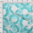 thumbnail image 3 of oneOone Silk Tabby Turquoise Blue Fabric Geometrical Sewing Material Print Fabric By The Yard 42 Inch Wide, 3 of 4