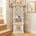 thumbnail image 4 of Costway Large Multi-level Cat Tree 58" Tall Cat Tower with Swaying Aerial Condo Perch Bed Beige, 4 of 10