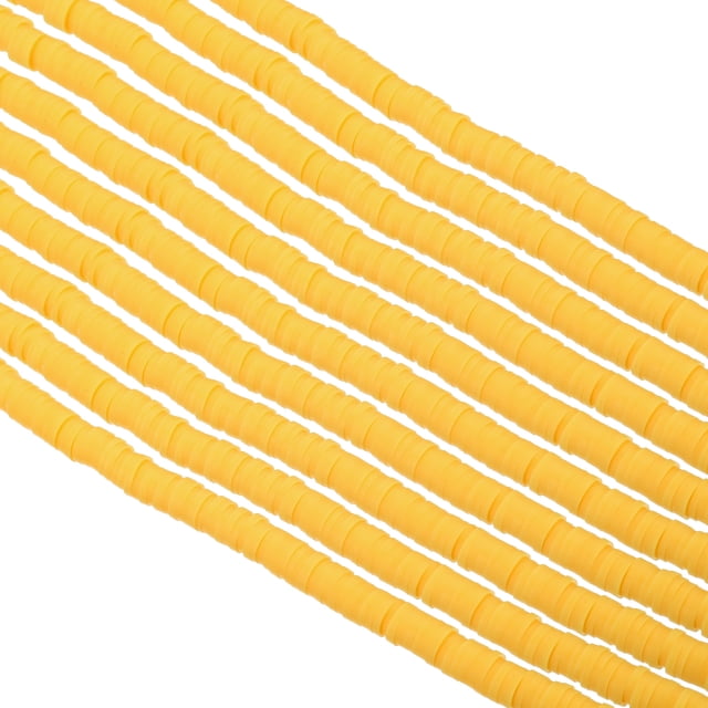 Unique Bargains Entretoise de Perles en Argile Polymère 6 mm, 3500 Pcs 10 Brins Ronde Plate Faite à la Main, Orange