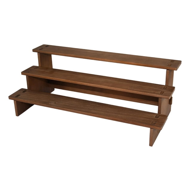 Xuanheng Wood Display Riser Fashion Jewelry Organizer Rack for Toys Sculptures Crafts 3 Layer 40cm