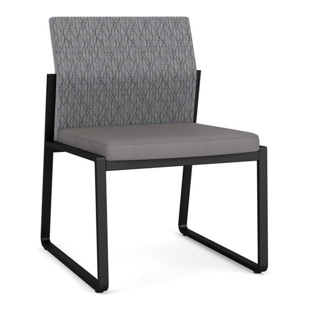 Fauteuil d'Appoint Sans Accoudoirs pour Réception Gansett / Acier Noir / Gris / Gris