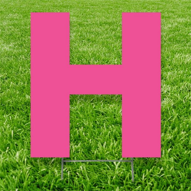 Advanced Graphics 3364 20 x 15 in. Letter H Yard Sign, Pink